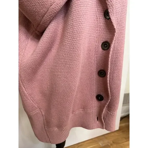 Free People $168 Chamomile Cardi M Oversized Rose Sugar Chunky Knit Cardigan - Picture 5 of 11